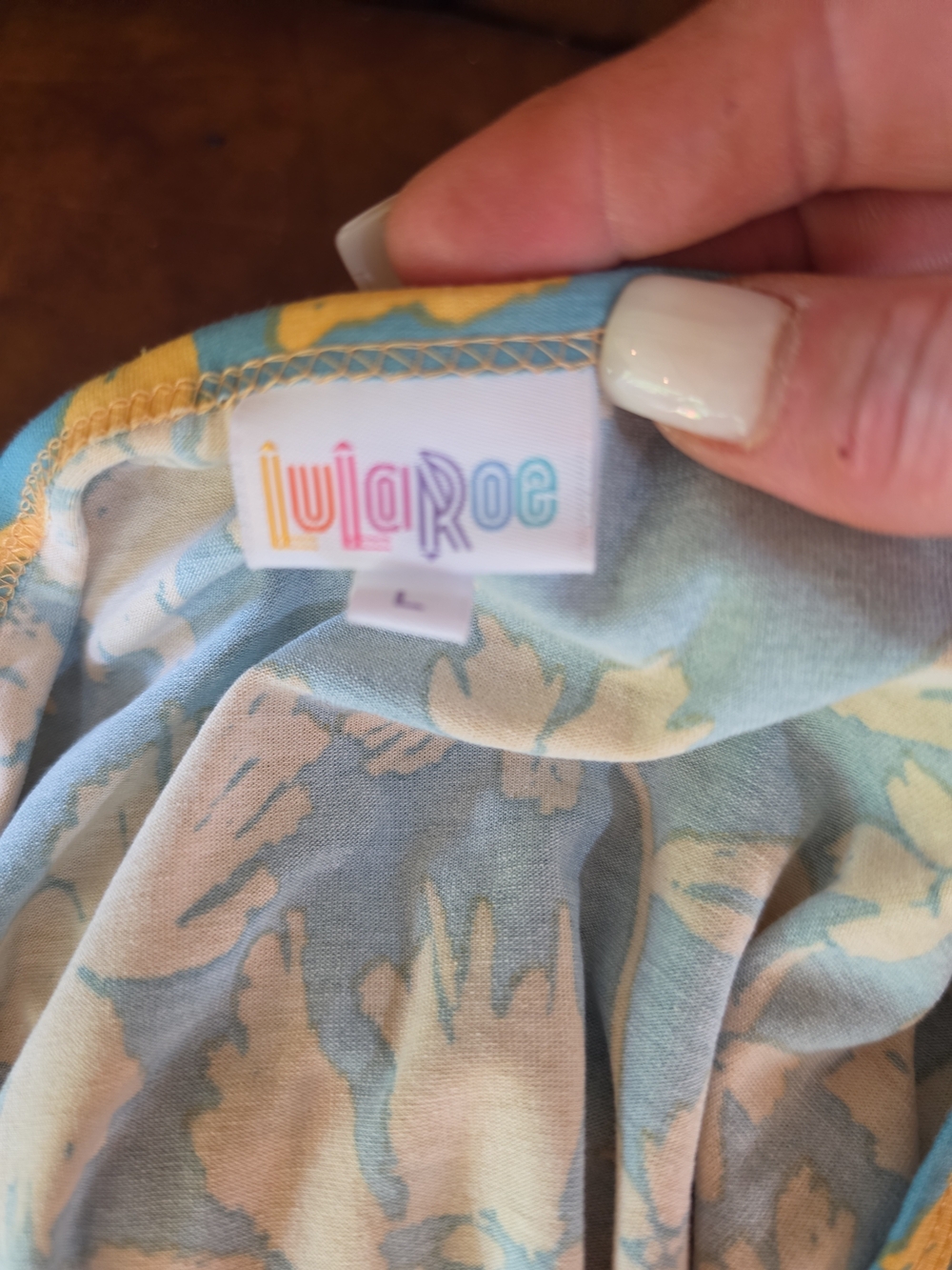 LuLaRoe Pastel Floral Top - Light Blue & Cream
